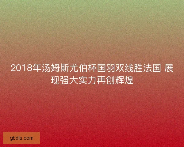 2018年汤姆斯尤伯杯国羽双线胜法国 展现强大实力再创辉煌